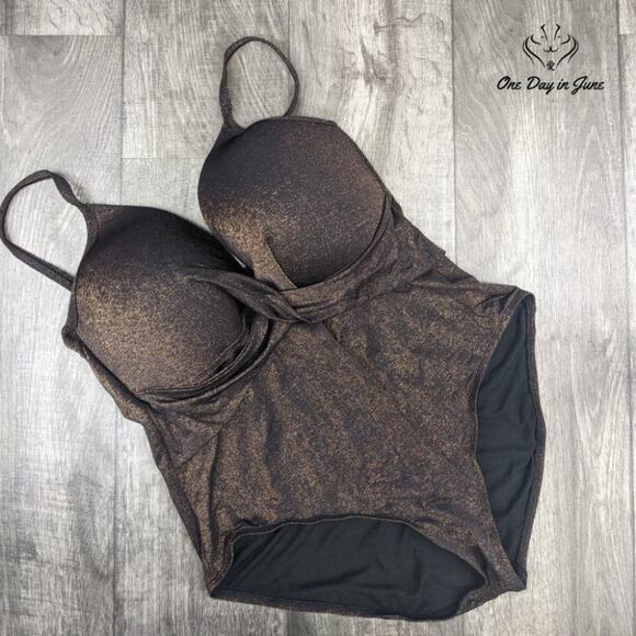 Kenneth Cole Push Up Mio One Piece Swimsuit - Picture 3 of 11